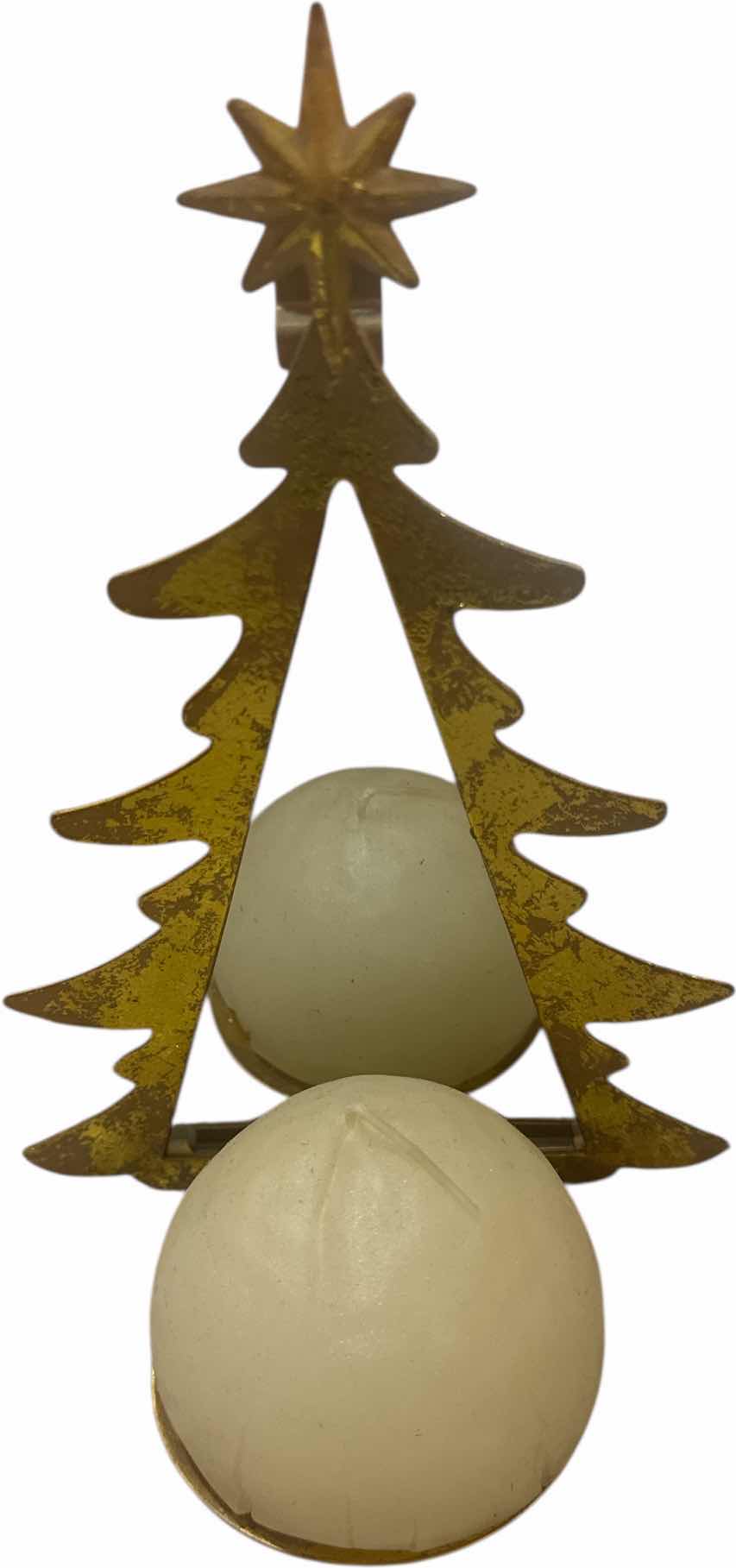 Photo 1 of 4- VINTAGE HOME DECOR CANDLE, CANDLE HOLDER POTPOURRI GLASS METAL HOLDER, MAIL OR FILE METAL HOLDER 
H12”