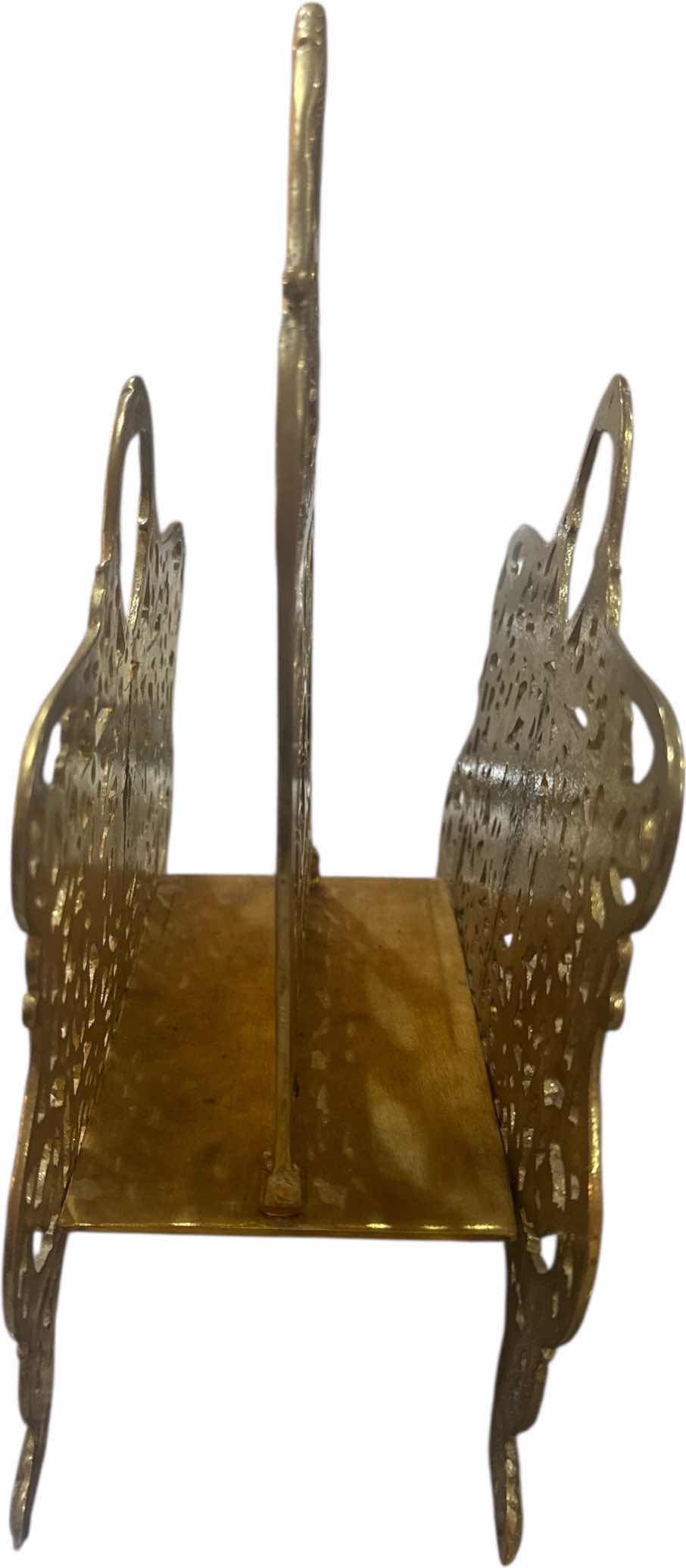 Photo 1 of 4- VINTAGE HOME DECOR CANDLE, CANDLE HOLDER POTPOURRI GLASS METAL HOLDER, MAIL OR FILE METAL HOLDER 
H12”