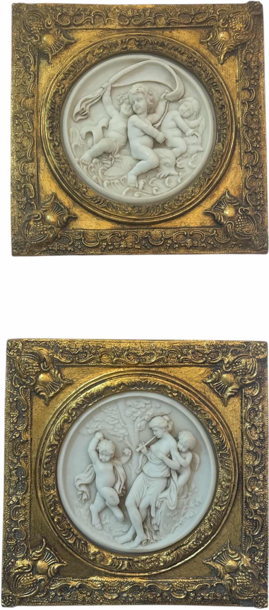 Photo 1 of 2- VINTAGE RESIGN CAST MARBLE FRAME NEO CLASSICAL STYLE
W12” X L12”