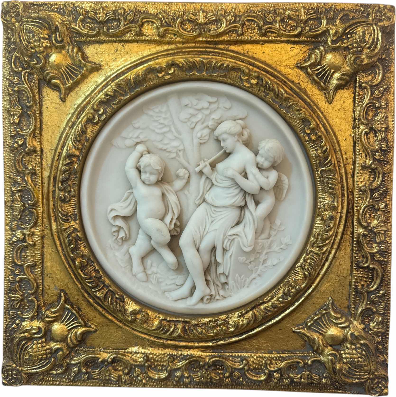 Photo 1 of 2- VINTAGE RESIGN CAST MARBLE FRAME NEO CLASSICAL STYLE
W12” X L12”