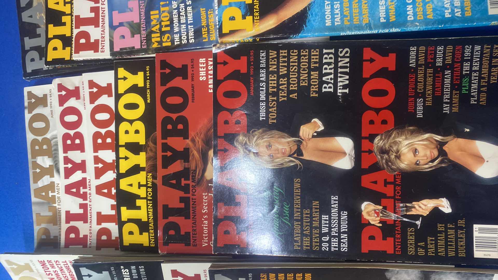Photo 1 of 20-PLAYBOY MAGAZINES 9 FROM 1992 & 11 FROM 1993