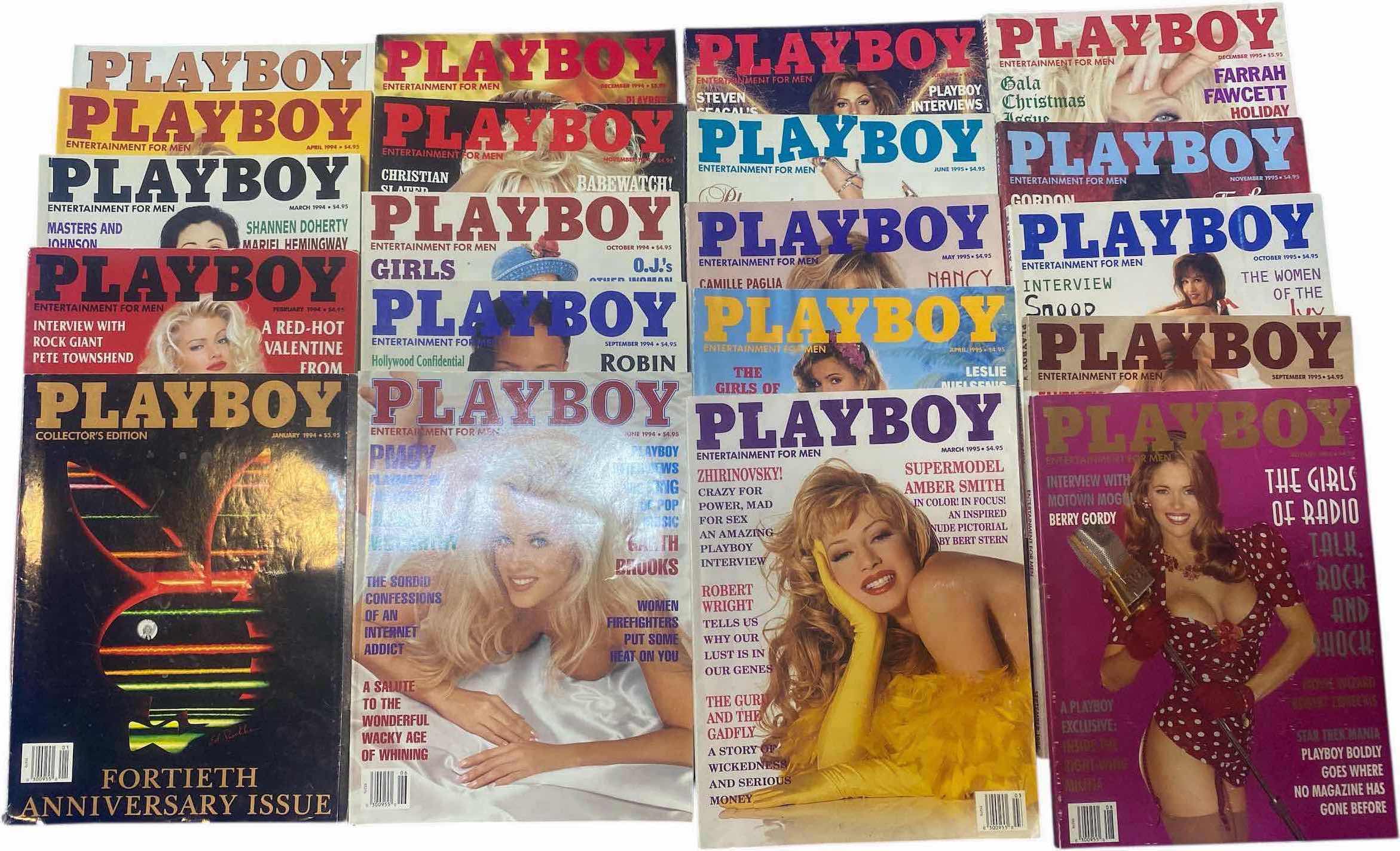 Photo 1 of 20-PLAYBOY MAGAZINES 10 FROM 1994 & 10 FROM 1995
