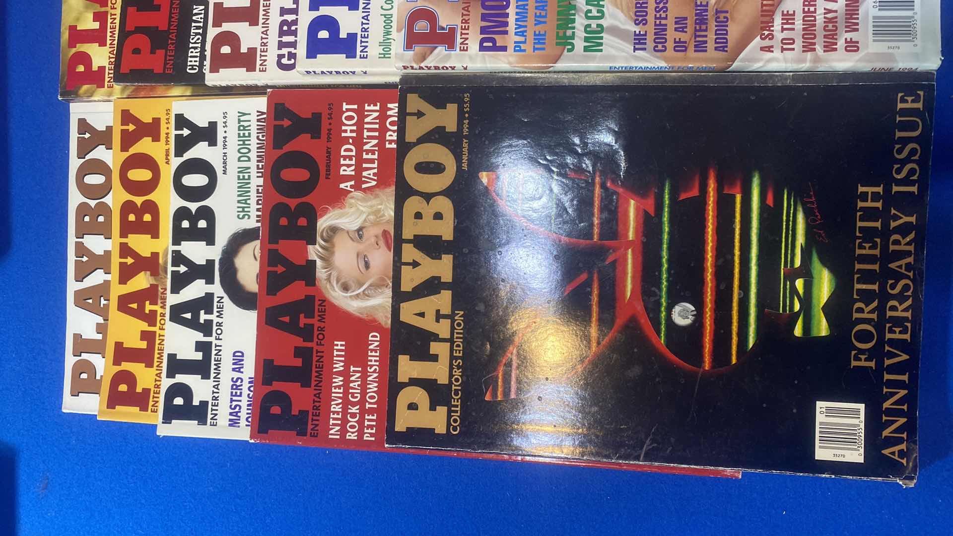 Photo 1 of 20-PLAYBOY MAGAZINES 10 FROM 1994 & 10 FROM 1995