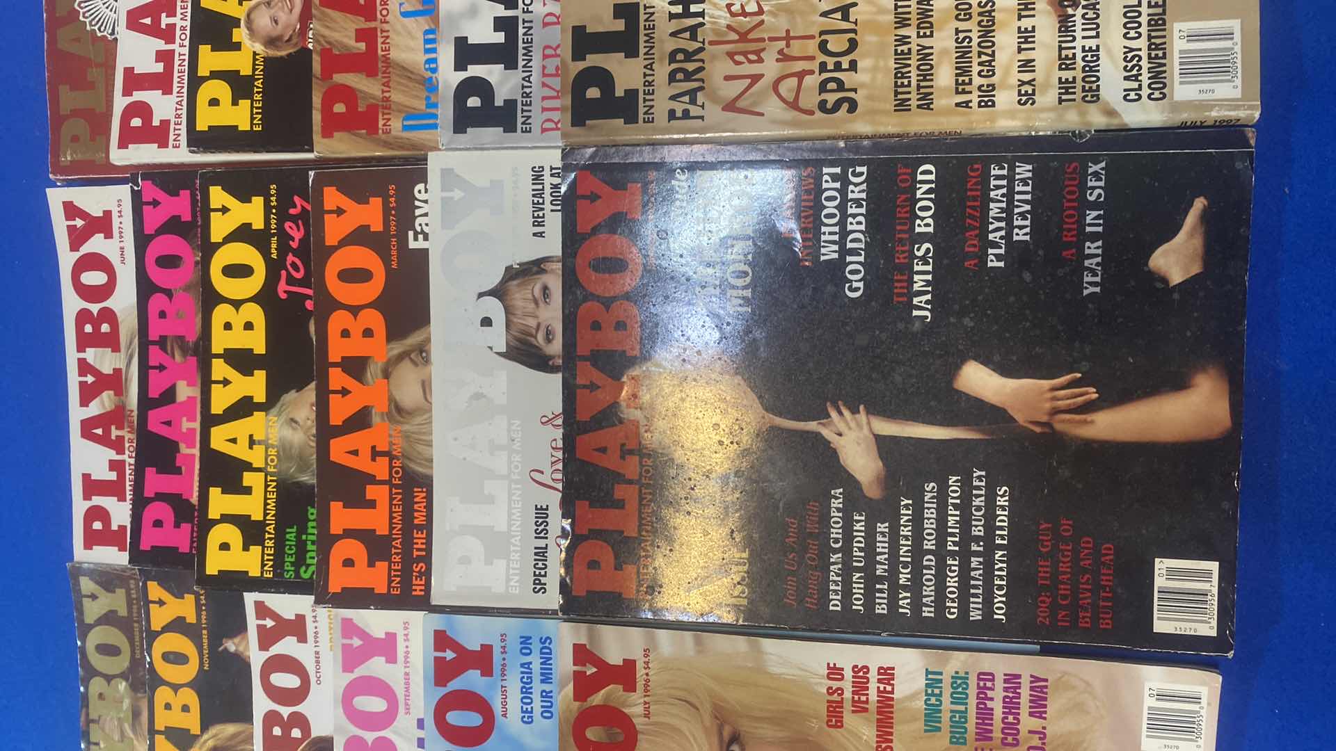 Photo 1 of 24-PLAYBOY MAGAZINES 12 FROM 1996 & 12 FROM 1997