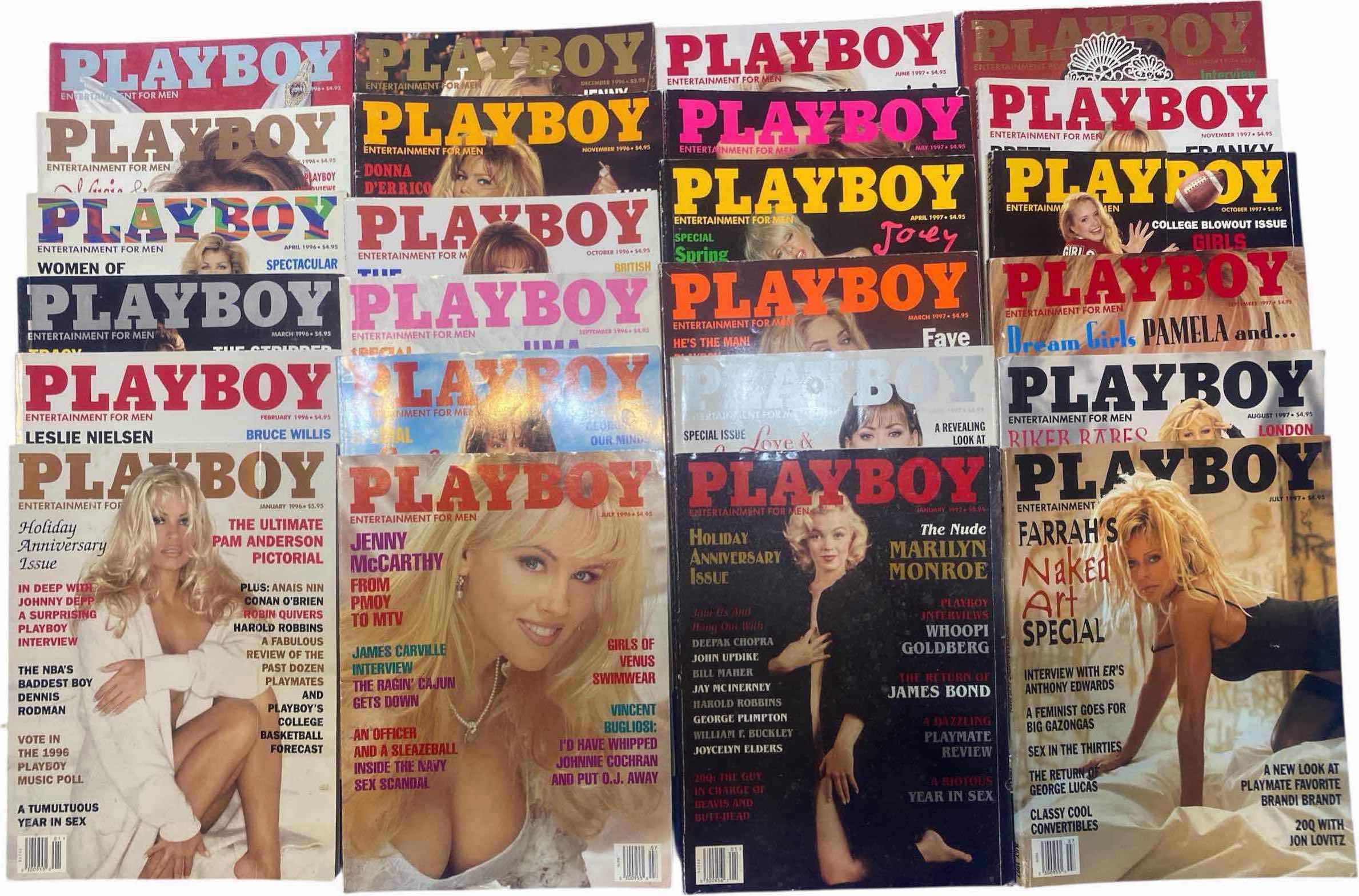 Photo 1 of 24-PLAYBOY MAGAZINES 12 FROM 1996 & 12 FROM 1997