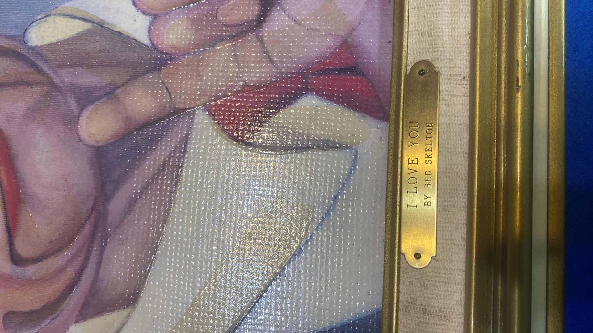 Photo 1 of GOLD WOOD FRAMED 1989 “I LOVE YOU” BY RED SKELTON NUMBERED REPRODUCTION 18 1/2” X 22 1/2”