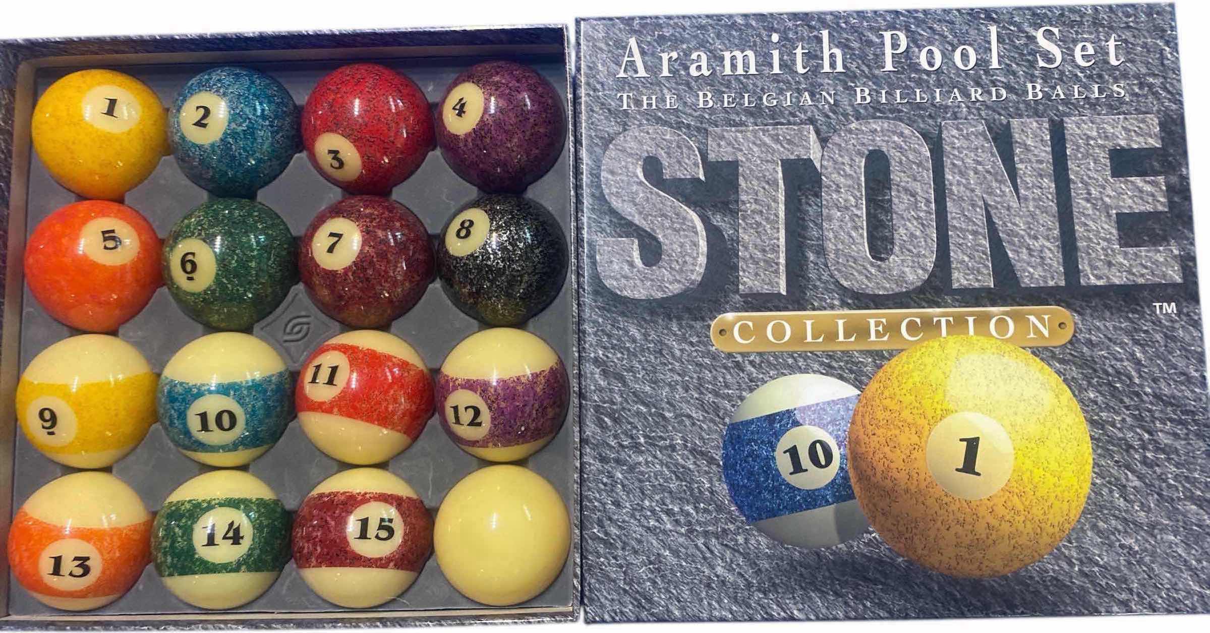 Photo 1 of ARAMITH BELGIAN BILLARD BALLS STONE COLLECTION EST VALUE $230