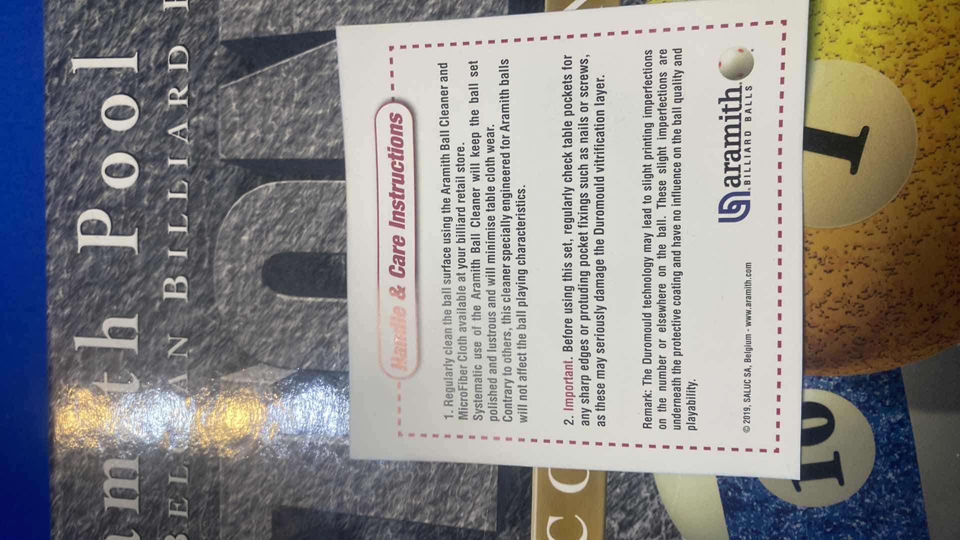 Photo 1 of ARAMITH BELGIAN BILLARD BALLS STONE COLLECTION EST VALUE $230