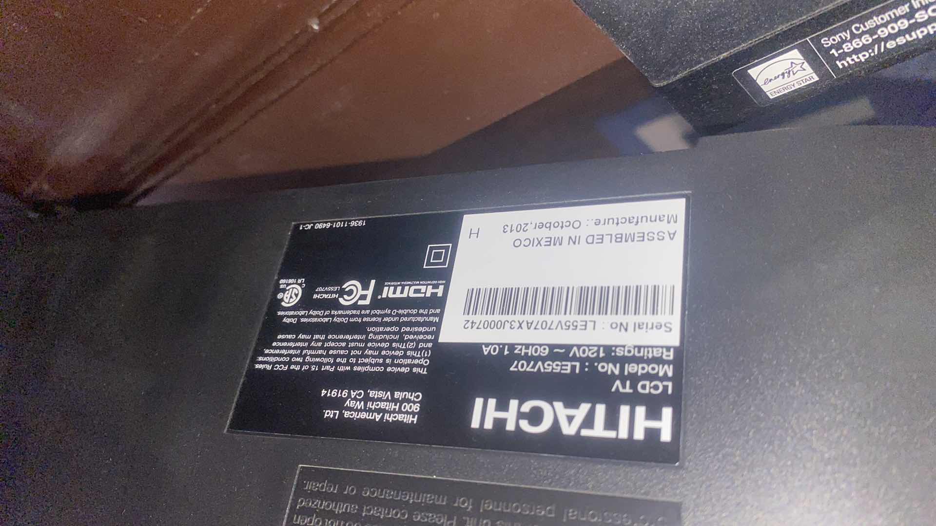 Photo 1 of 55” HITACHI TV WITH REMOTE