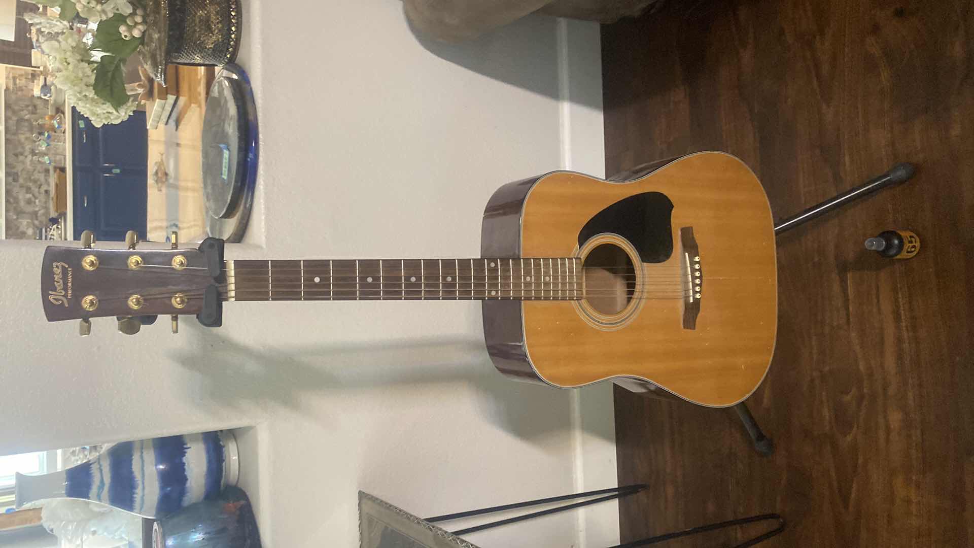 Photo 1 of IBANEZ PERFORMANCE PF5 ACOUSTIC GUITAR & HERCULES GUITAR STAND EST VALUE $125