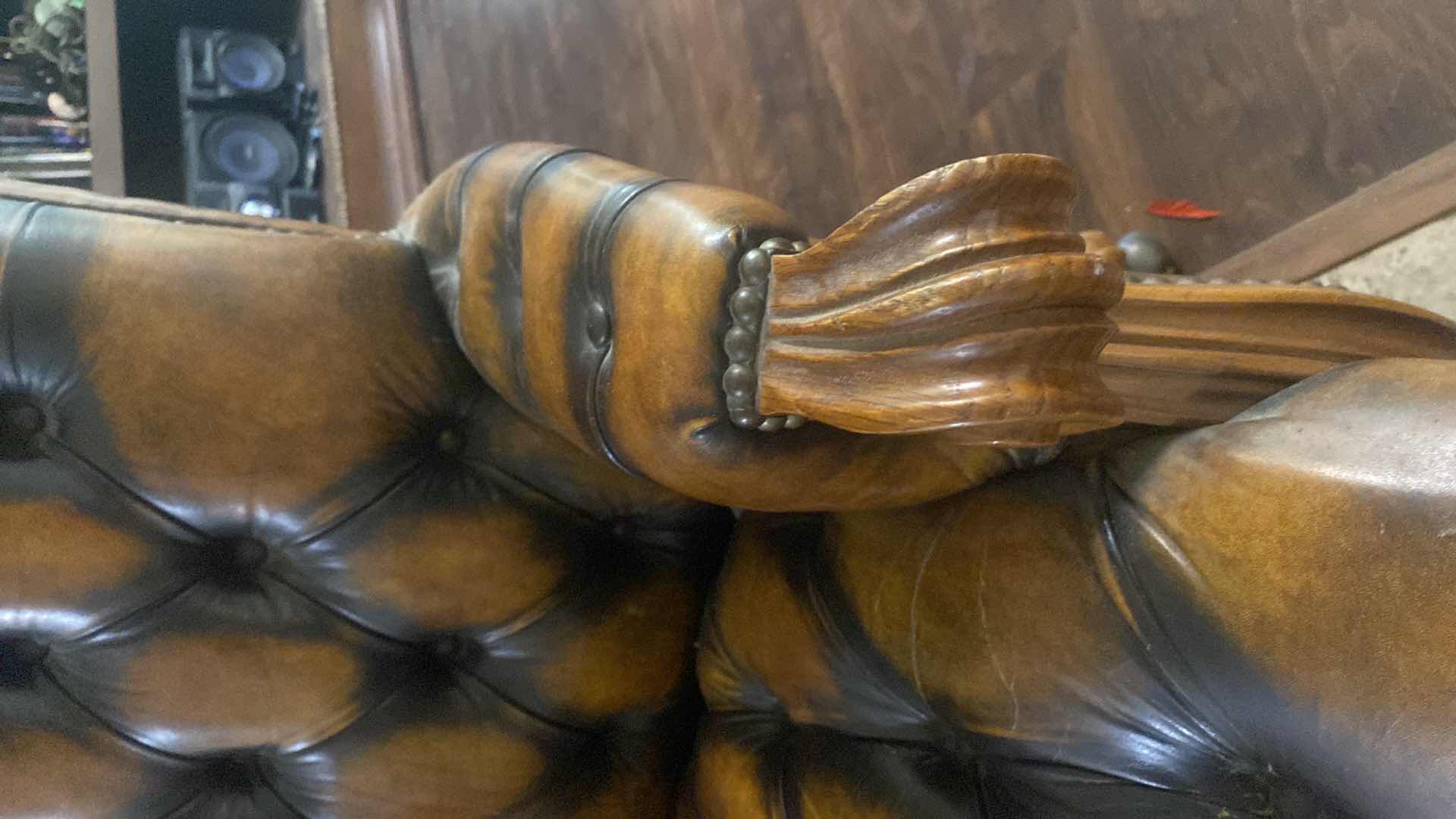 Photo 1 of EXECUTIVE LEATHER W OAK BALL & CLAW DESK CHAIR