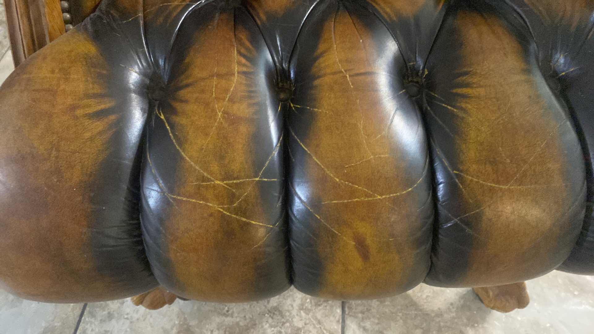 Photo 1 of EXECUTIVE LEATHER W OAK BALL & CLAW DESK CHAIR