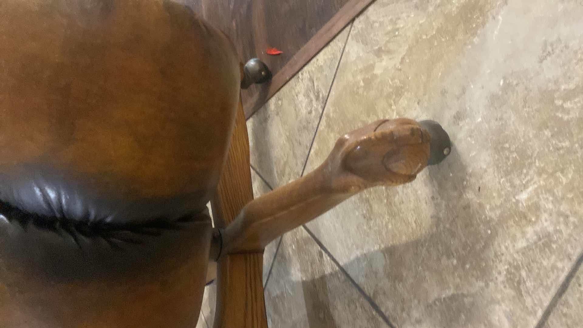 Photo 1 of EXECUTIVE LEATHER W OAK BALL & CLAW DESK CHAIR