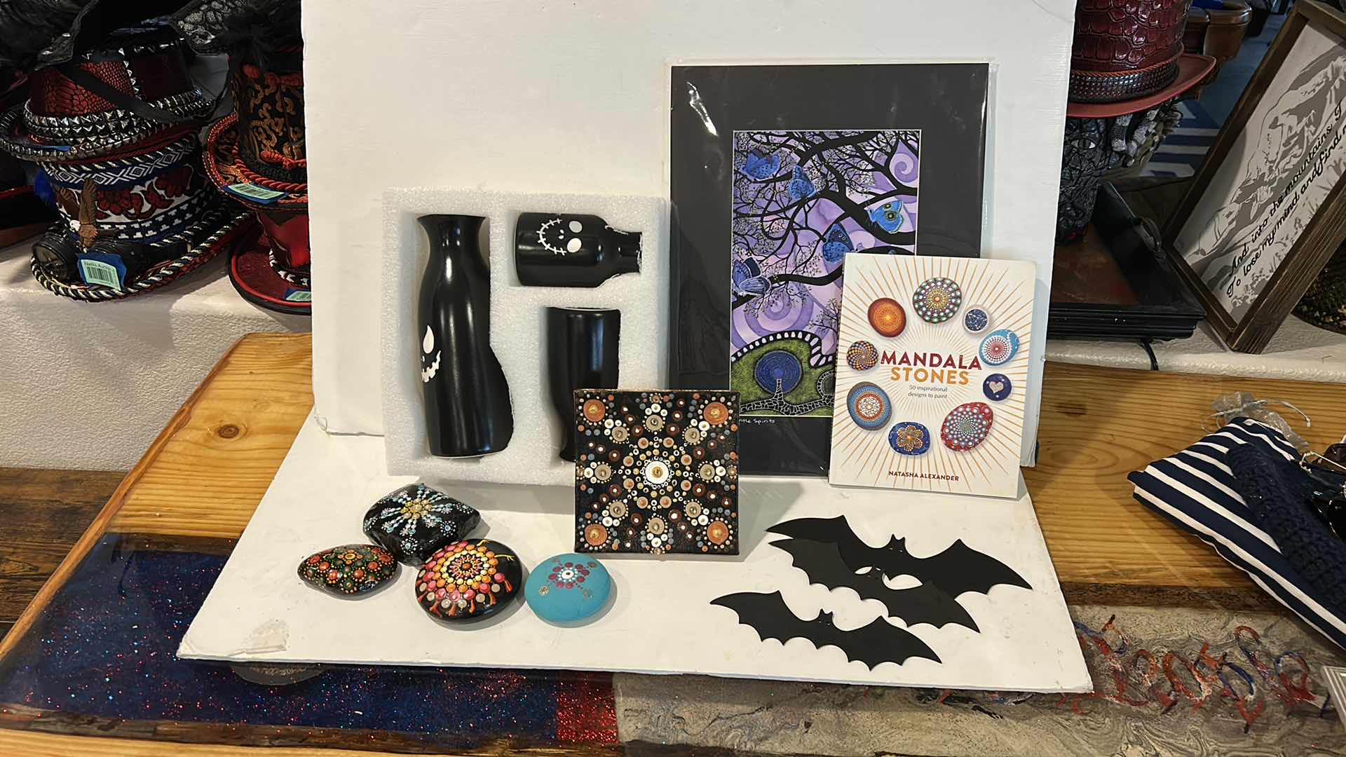 Photo 1 of HALLOWEEN ITEMS AND ROCK PAINTING BOOK AND PAINTED ROCKS