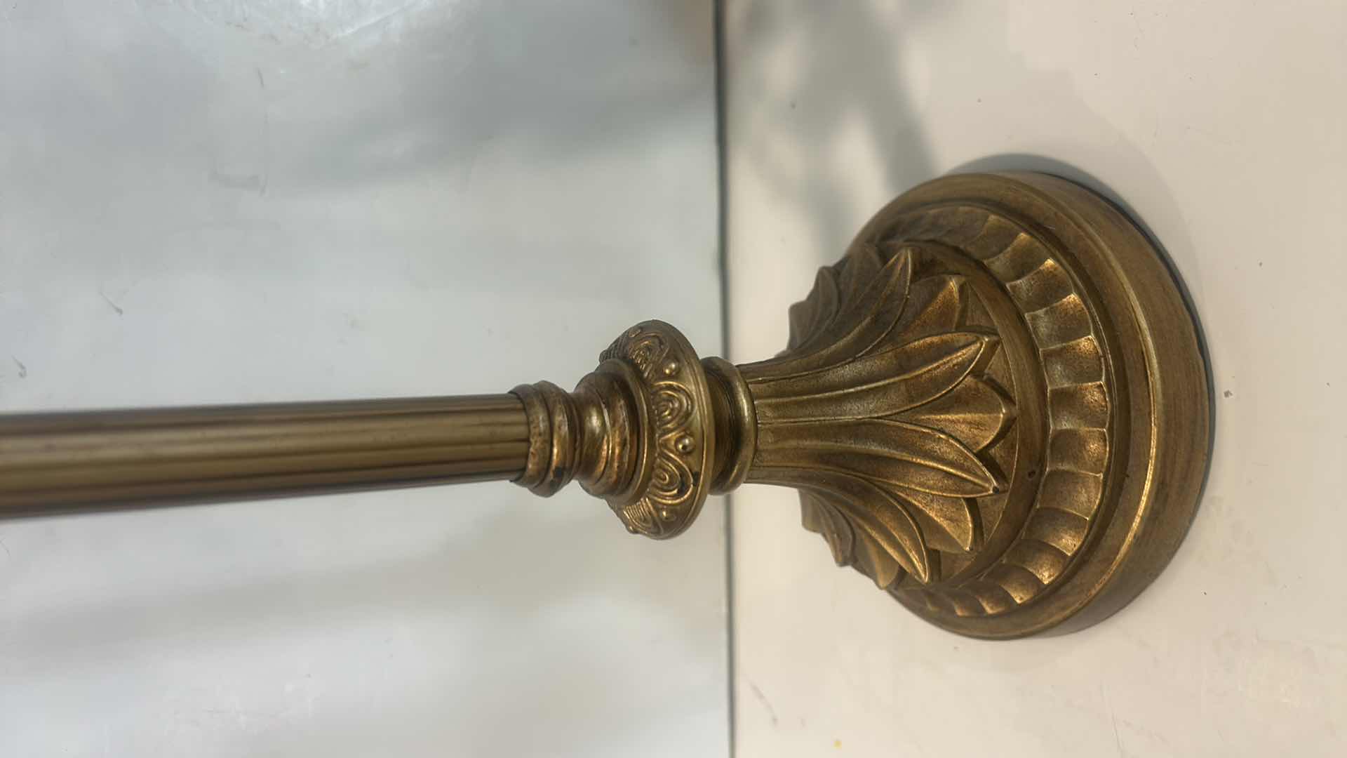 Photo 3 of 2 - VINTAGE STYLE GOLD  CANDLE HOLDERS H18.5”