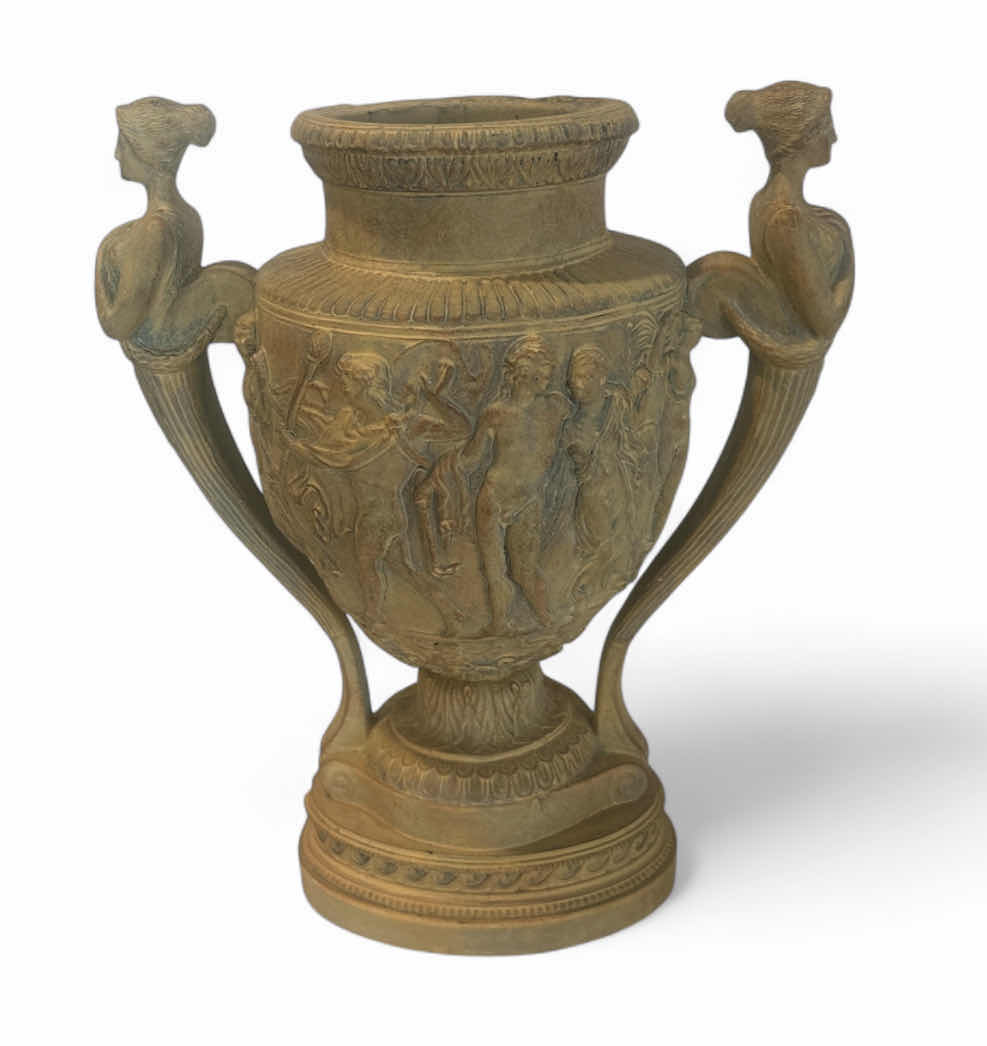 Photo 1 of HEAVY POTTERY VASE - REPLICA GRECIAN URN