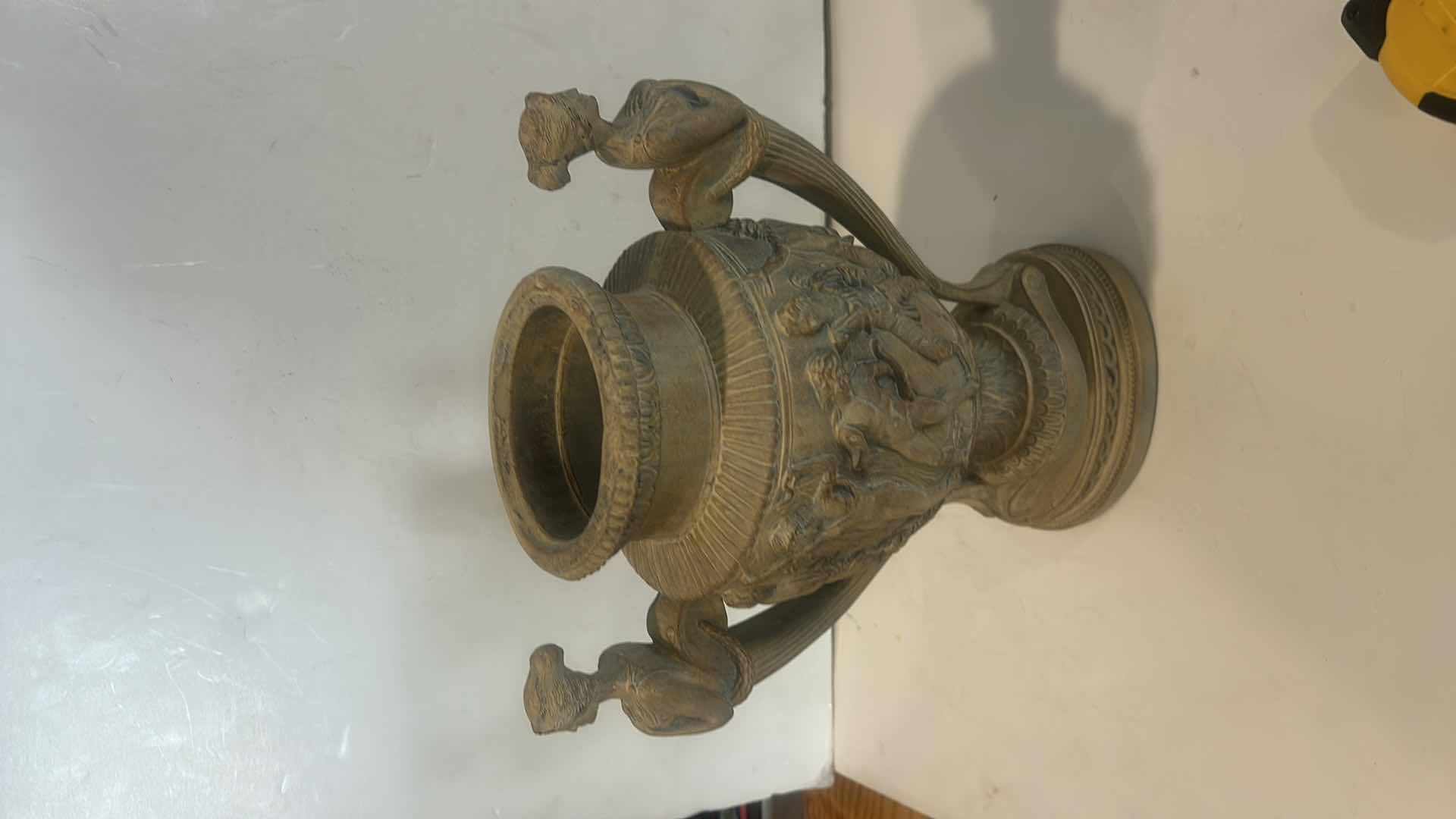 Photo 4 of HEAVY POTTERY VASE - REPLICA GRECIAN URN