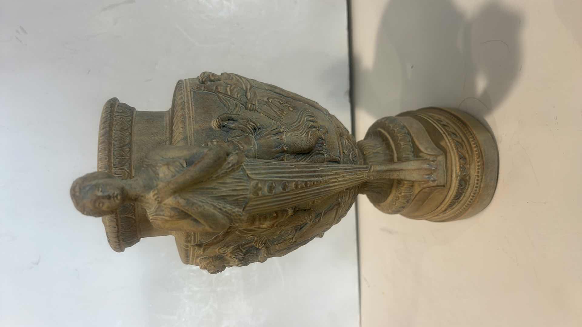 Photo 2 of HEAVY POTTERY VASE - REPLICA GRECIAN URN