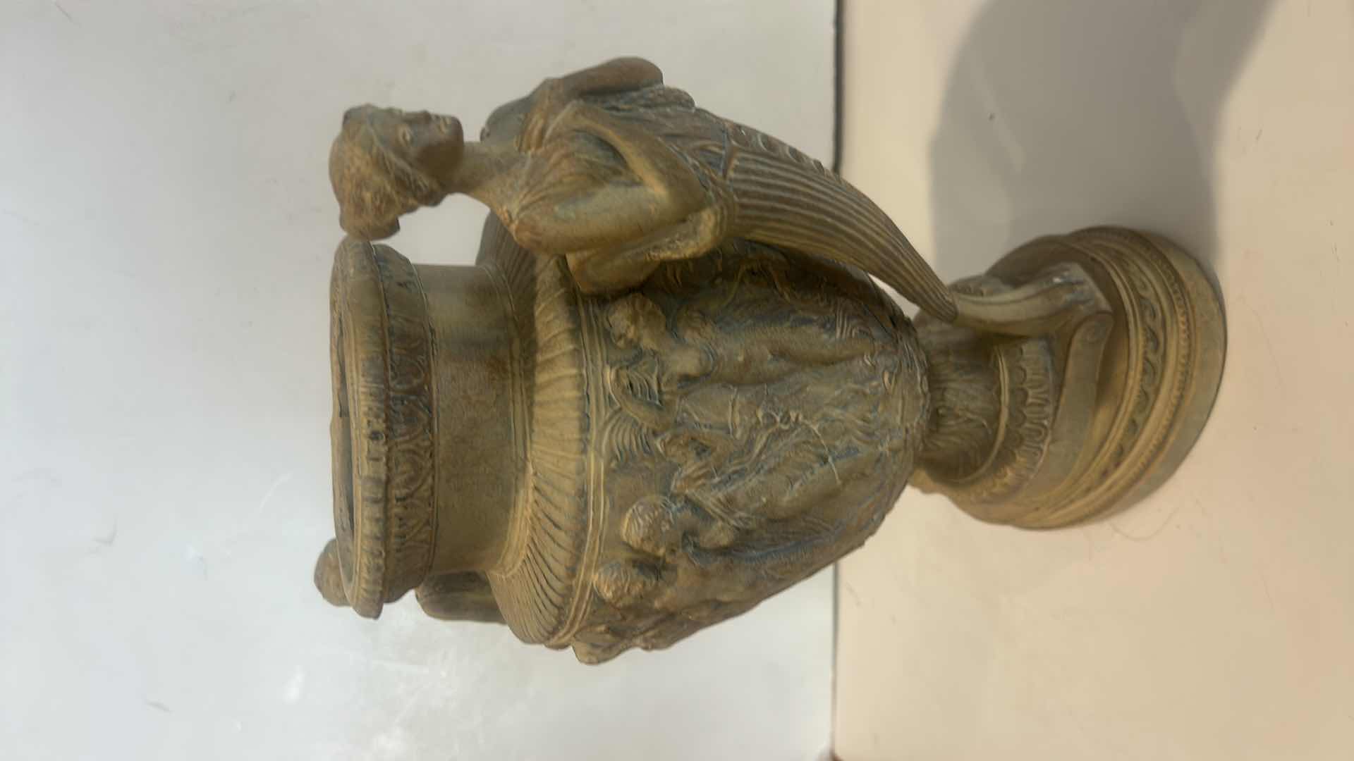 Photo 1 of HEAVY POTTERY VASE - REPLICA GRECIAN URN