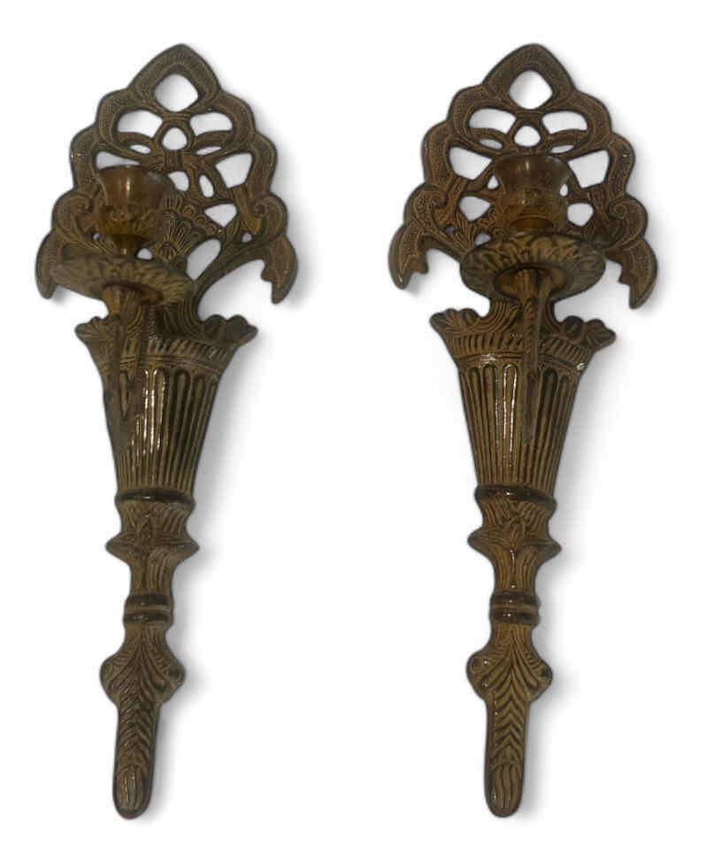Photo 1 of 2 METAL WALL CANDLE HOLDERS H16”