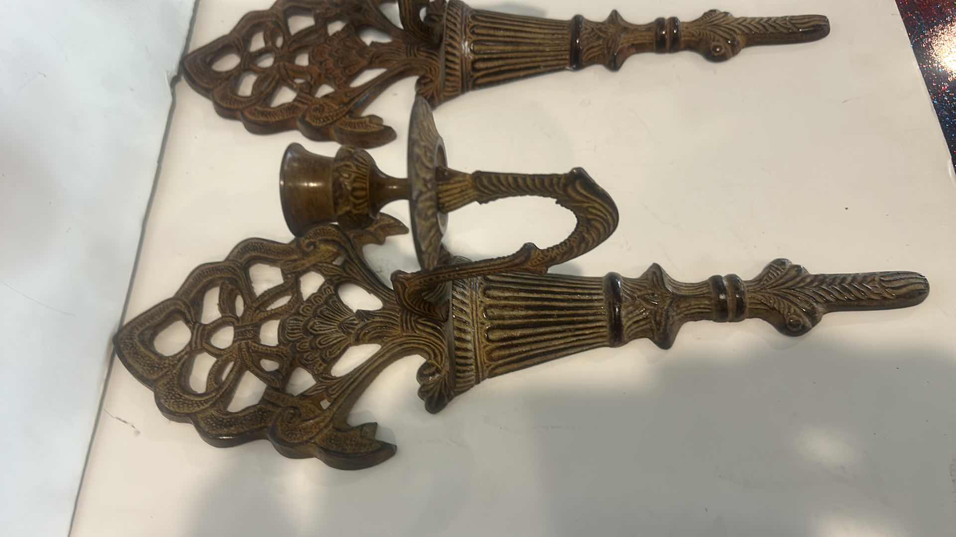 Photo 3 of 2 METAL WALL CANDLE HOLDERS H16”