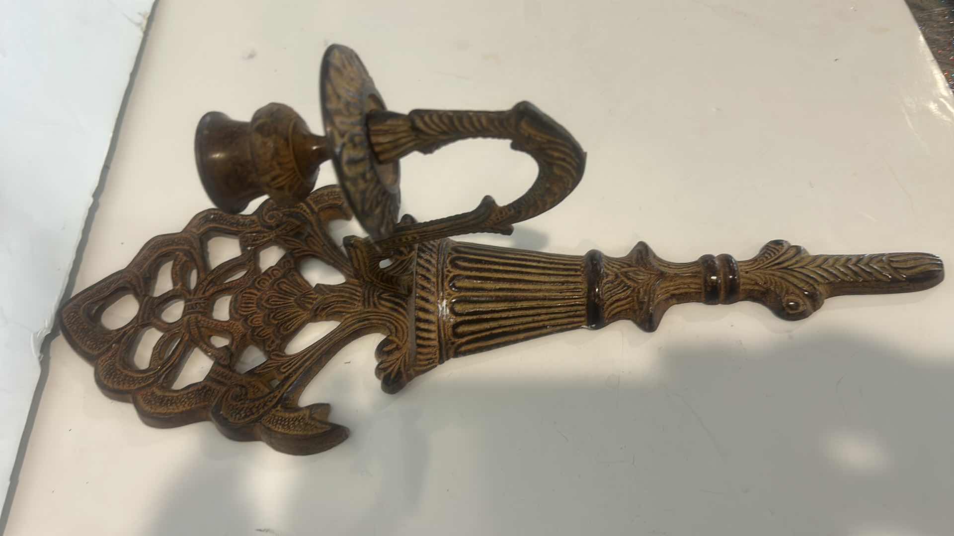 Photo 4 of 2 METAL WALL CANDLE HOLDERS H16”