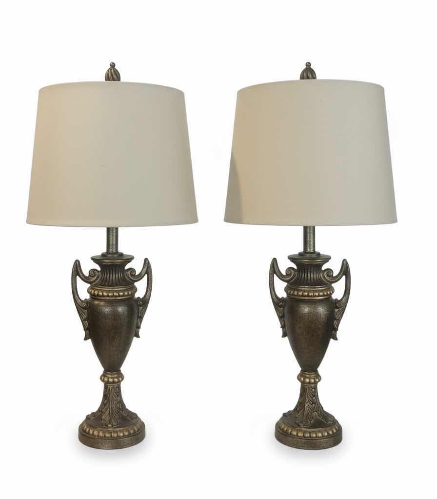 Photo 1 of 2 VINTAGE URN STYLE CERAMIC TABLE LAMPS H30”