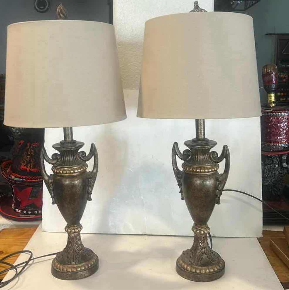 Photo 1 of 2 VINTAGE URN STYLE CERAMIC TABLE LAMPS H30”