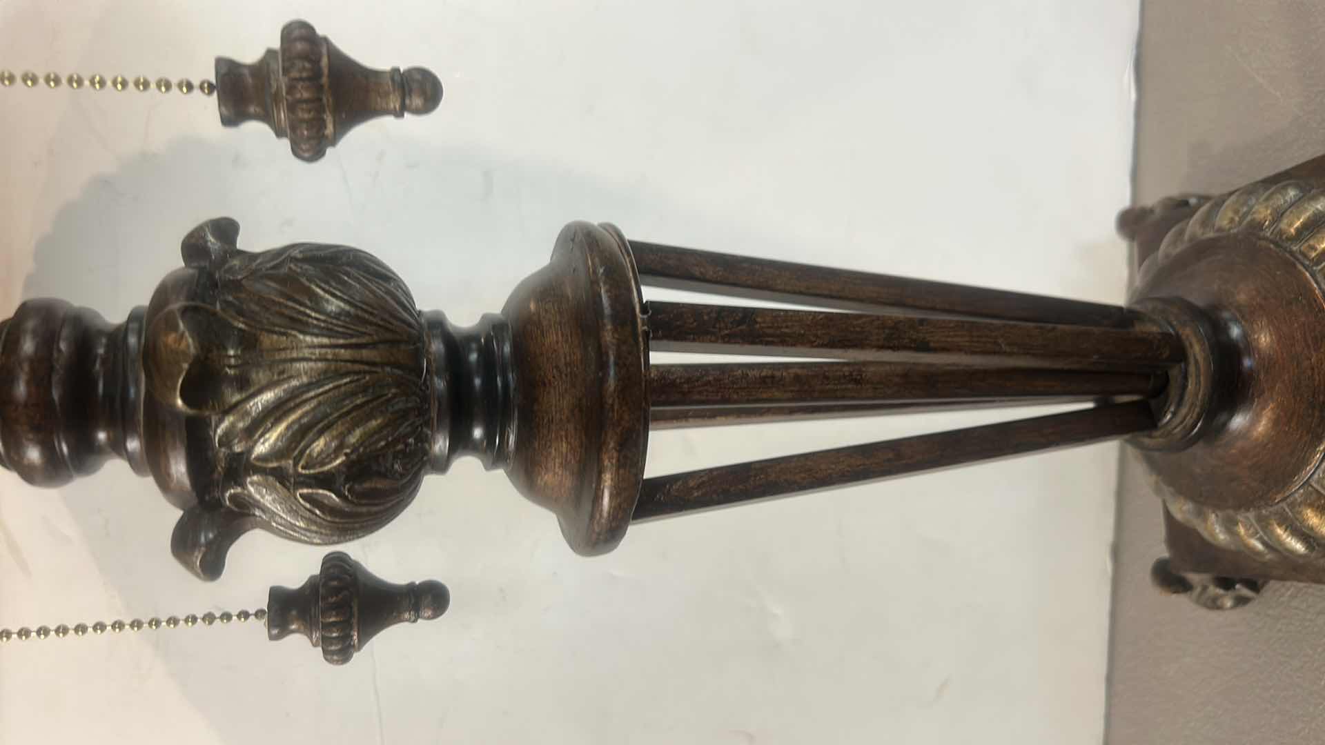 Photo 1 of METAL AND CERAMIC LAMP WITH GLASS SHADE H28”