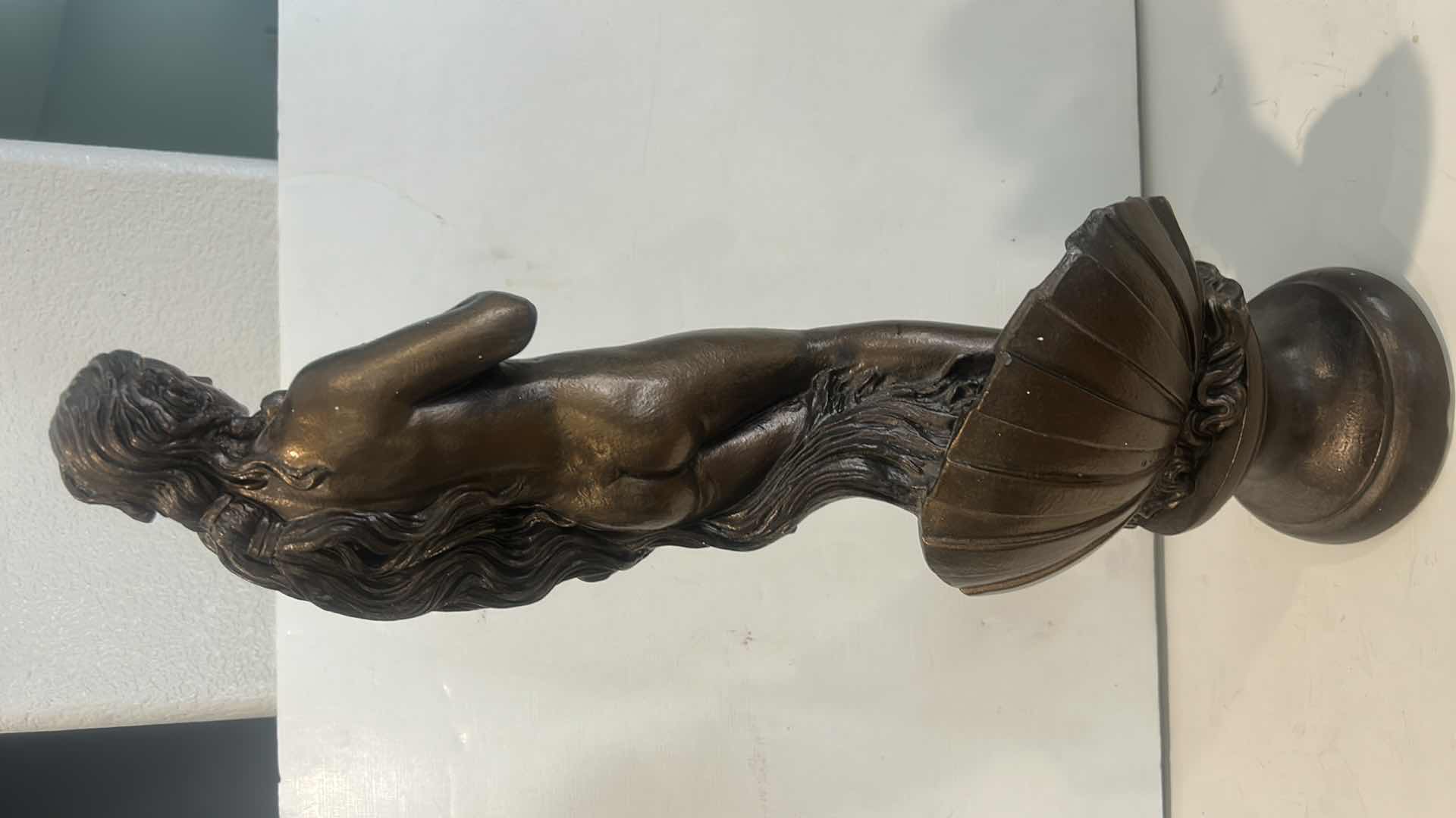 Photo 1 of GILDED CERAMIC DECORATIVE STATUE INSPIRED BY SANDRO BOTTICELLI’S “THE BIRTH OF VENUS”  H19”