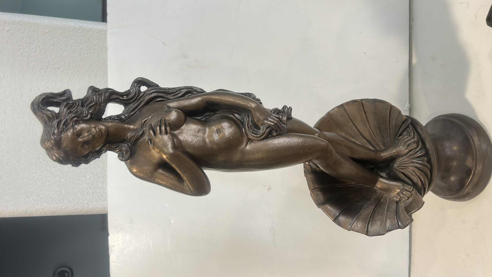 Photo 1 of GILDED CERAMIC DECORATIVE STATUE INSPIRED BY SANDRO BOTTICELLI’S “THE BIRTH OF VENUS”  H19”