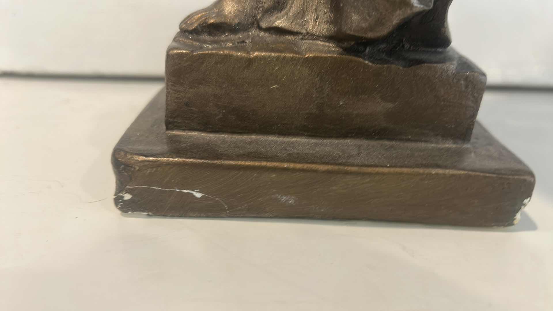 Photo 5 of GILDED CERAMIC WATER BEARER WOMAN STATUE - H17”