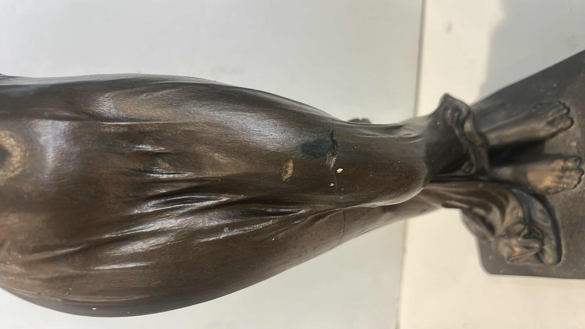 Photo 1 of GILDED NEO CLASSICAL DESIGN OF A  WOMAN,  CERAMIC STATUE - H21”