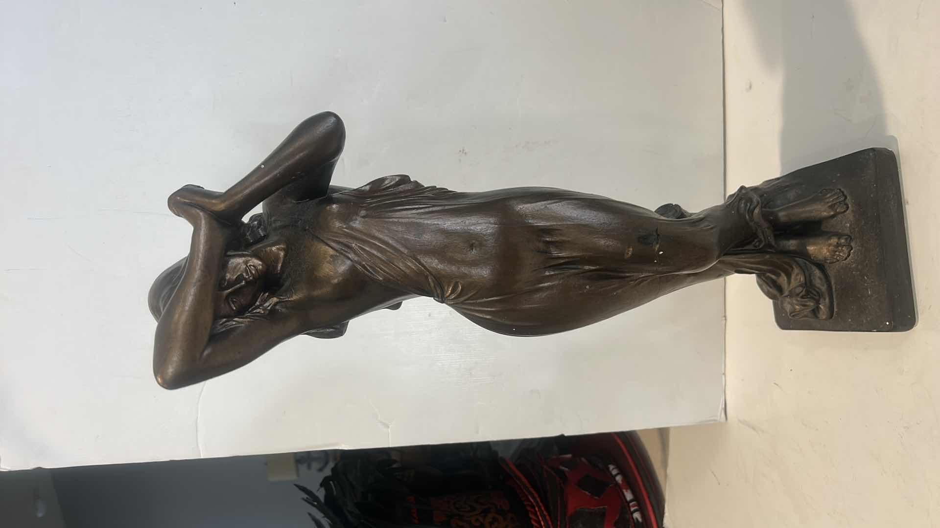Photo 2 of GILDED NEO CLASSICAL DESIGN OF A  WOMAN,  CERAMIC STATUE - H21”