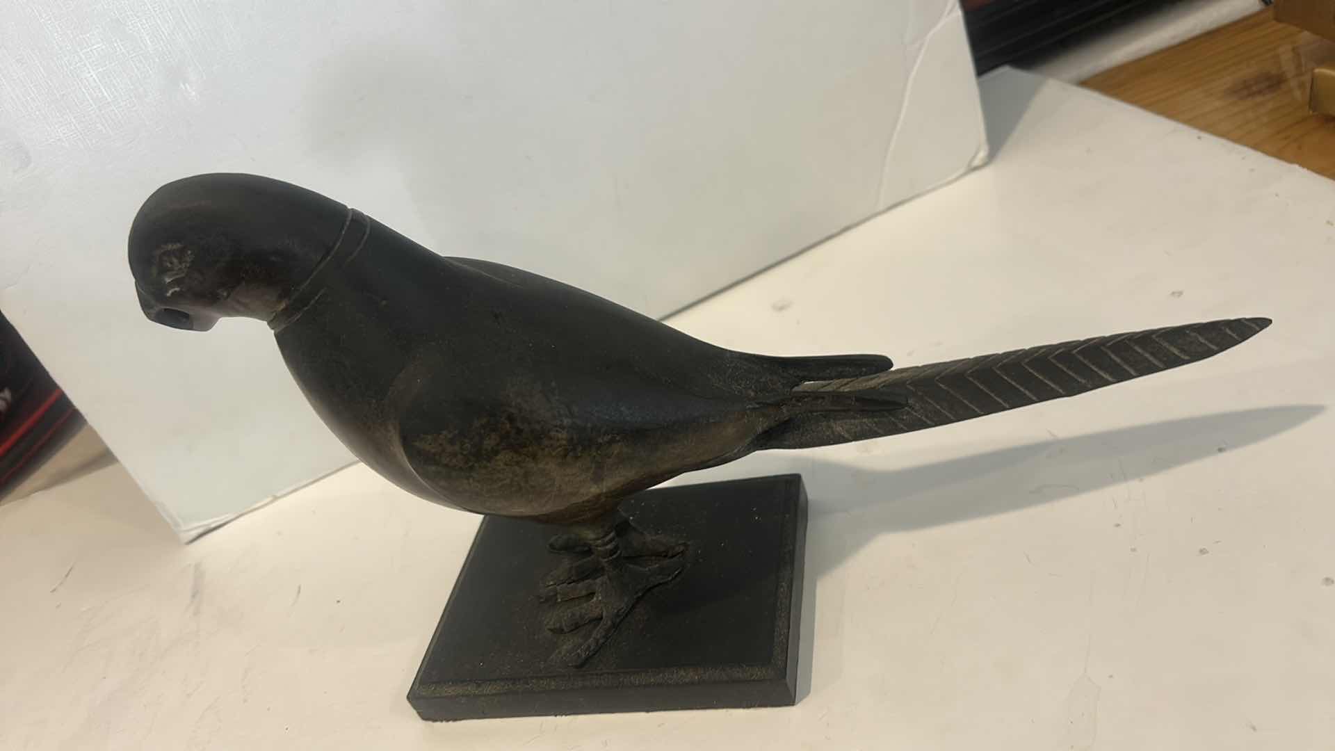 Photo 1 of METAL BIRD ON WOOD STAND H9”