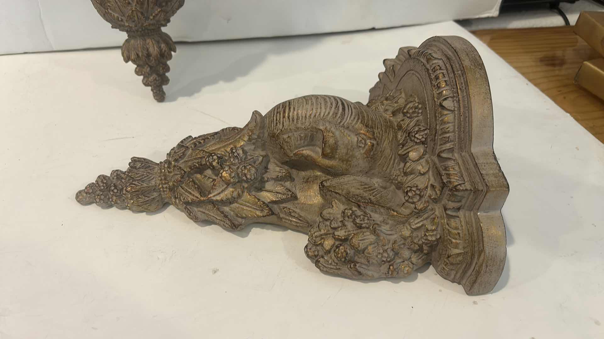 Photo 1 of 2 / CERAMIC ELEPHANTS WALL SCULPTURES H9”