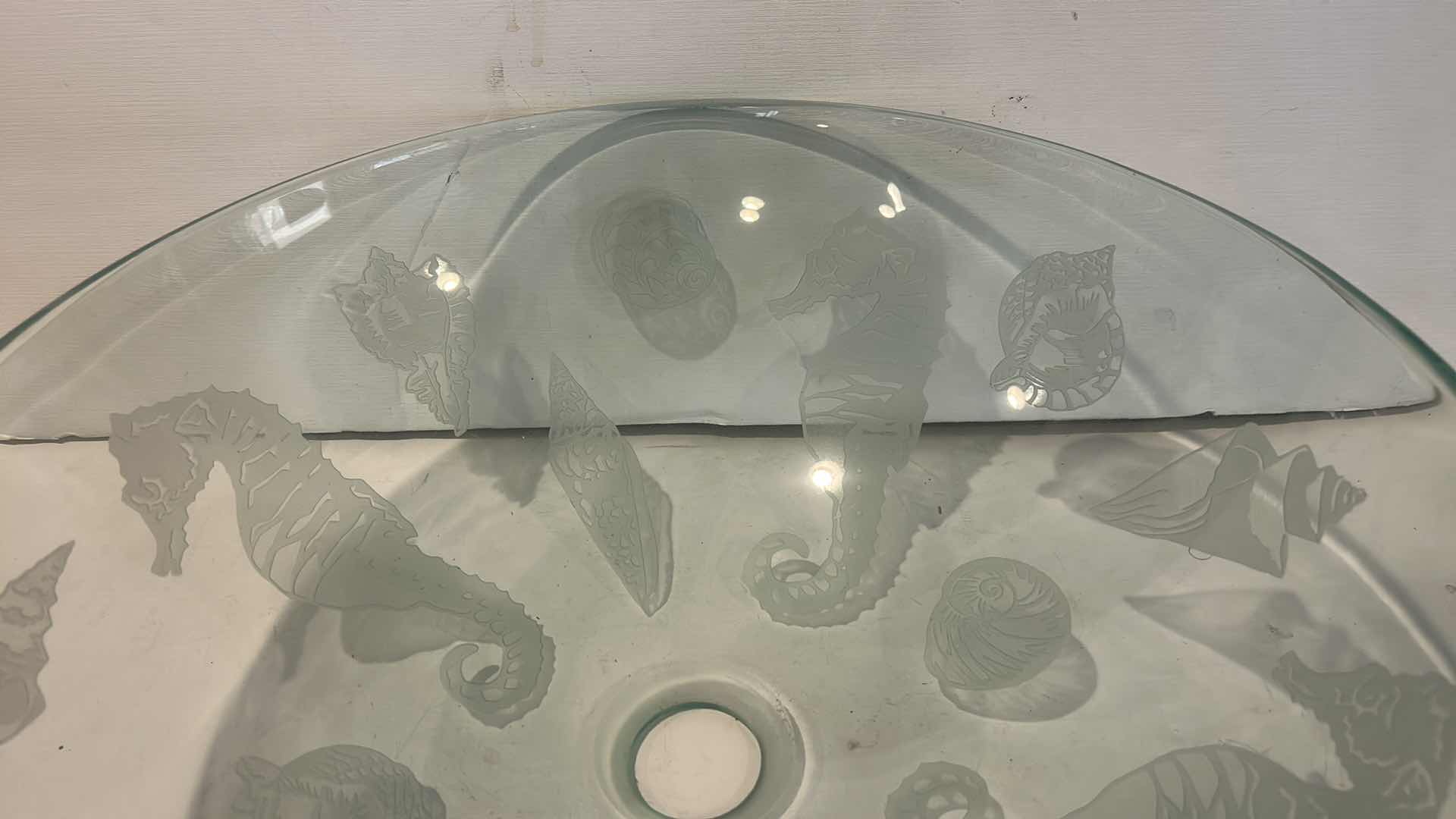 Photo 1 of GLASS SEAHORSE GLASS SINK BOWL  16 1/2” x H5 1/4”