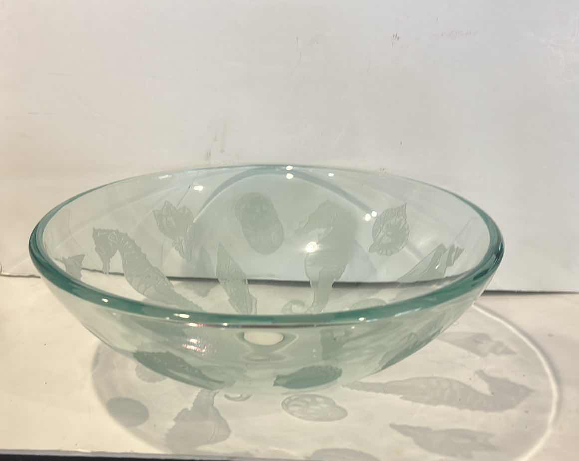 Photo 1 of GLASS SEAHORSE GLASS SINK BOWL  16 1/2” x H5 1/4”