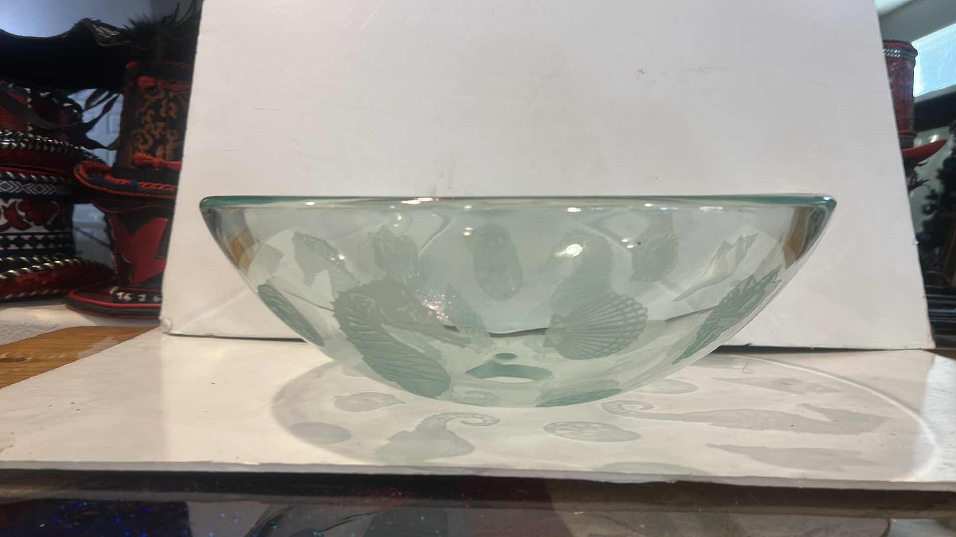 Photo 1 of GLASS SEAHORSE GLASS SINK BOWL  16 1/2” x H5 1/4”