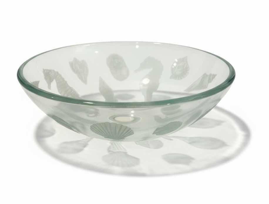 Photo 1 of GLASS SEAHORSE GLASS SINK BOWL  16 1/2” x H5 1/4”