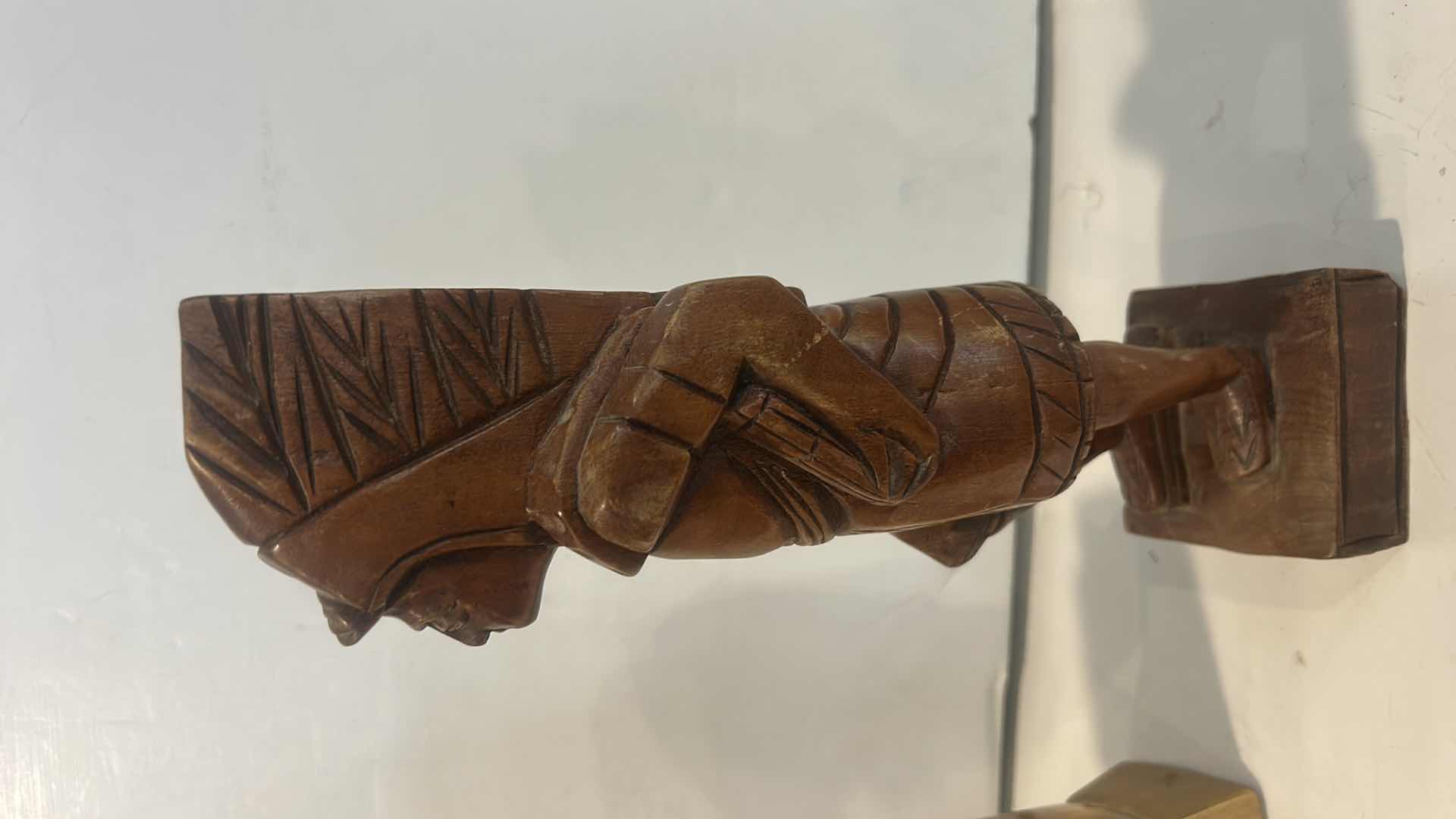 Photo 1 of NORMAN ROCKWELL KENTUCKY STRAIGHT BOURBON & CARVED WOOD INDIAN ALASKA H 12”