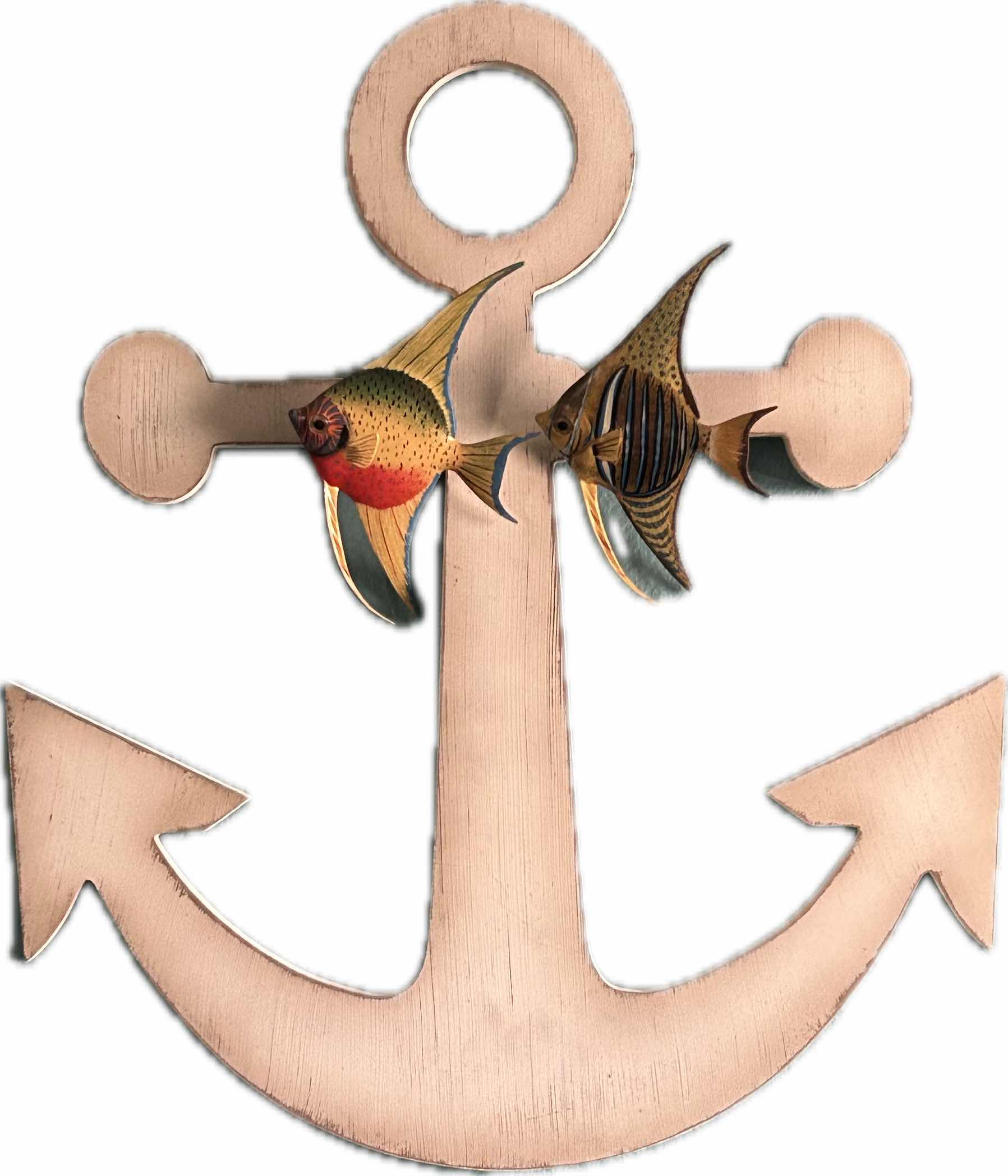 Photo 1 of DECORATIVE WOOD ANCHOR W RESIN FISH H 27"