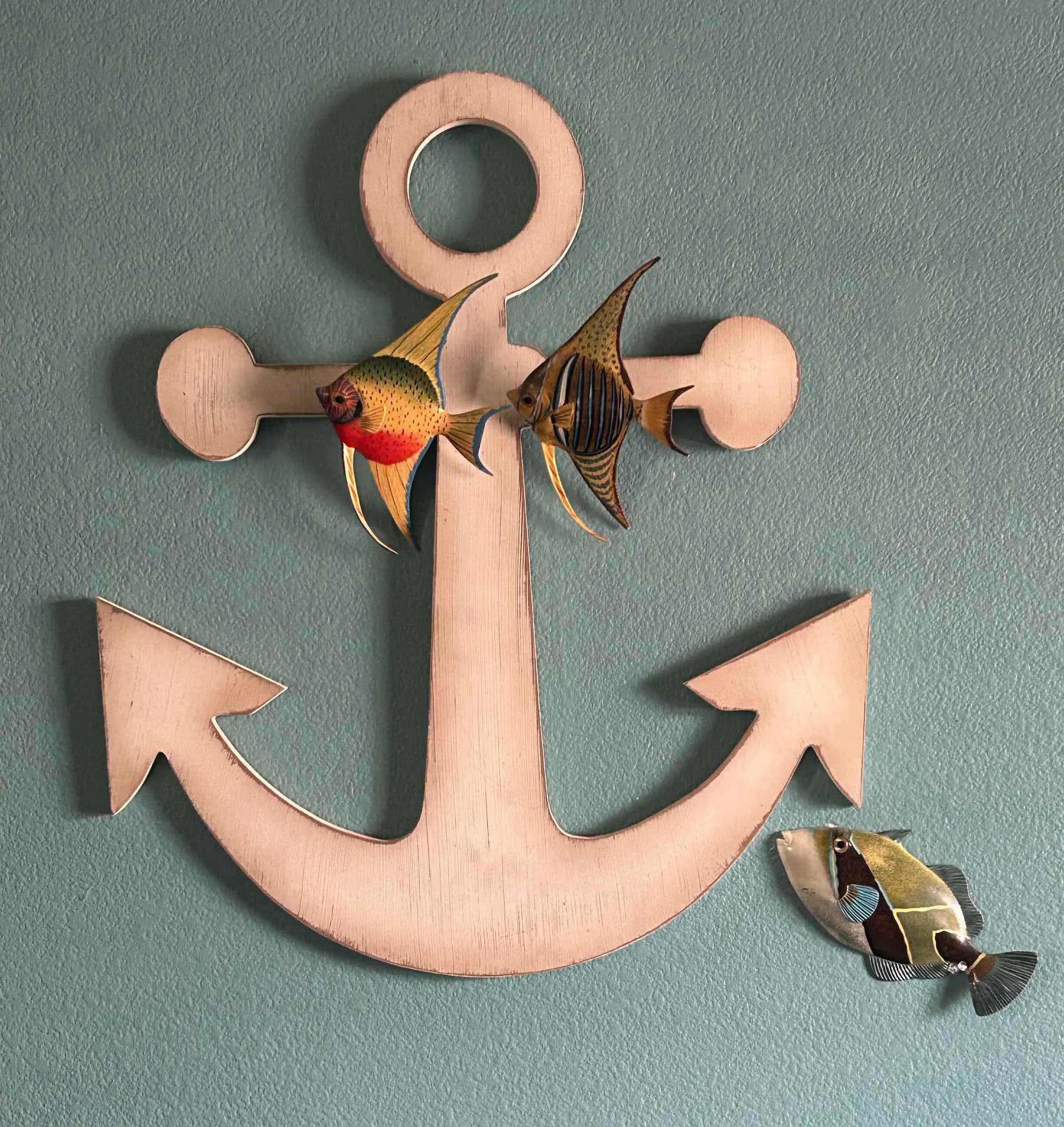 Photo 1 of DECORATIVE WOOD ANCHOR W RESIN FISH H 27"