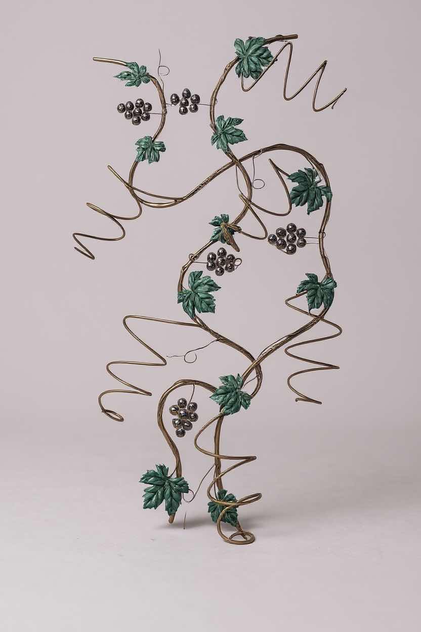 Photo 1 of METAL GRAPEVINE THEMED WALL MOUNTED WINE  HOLDER 38"