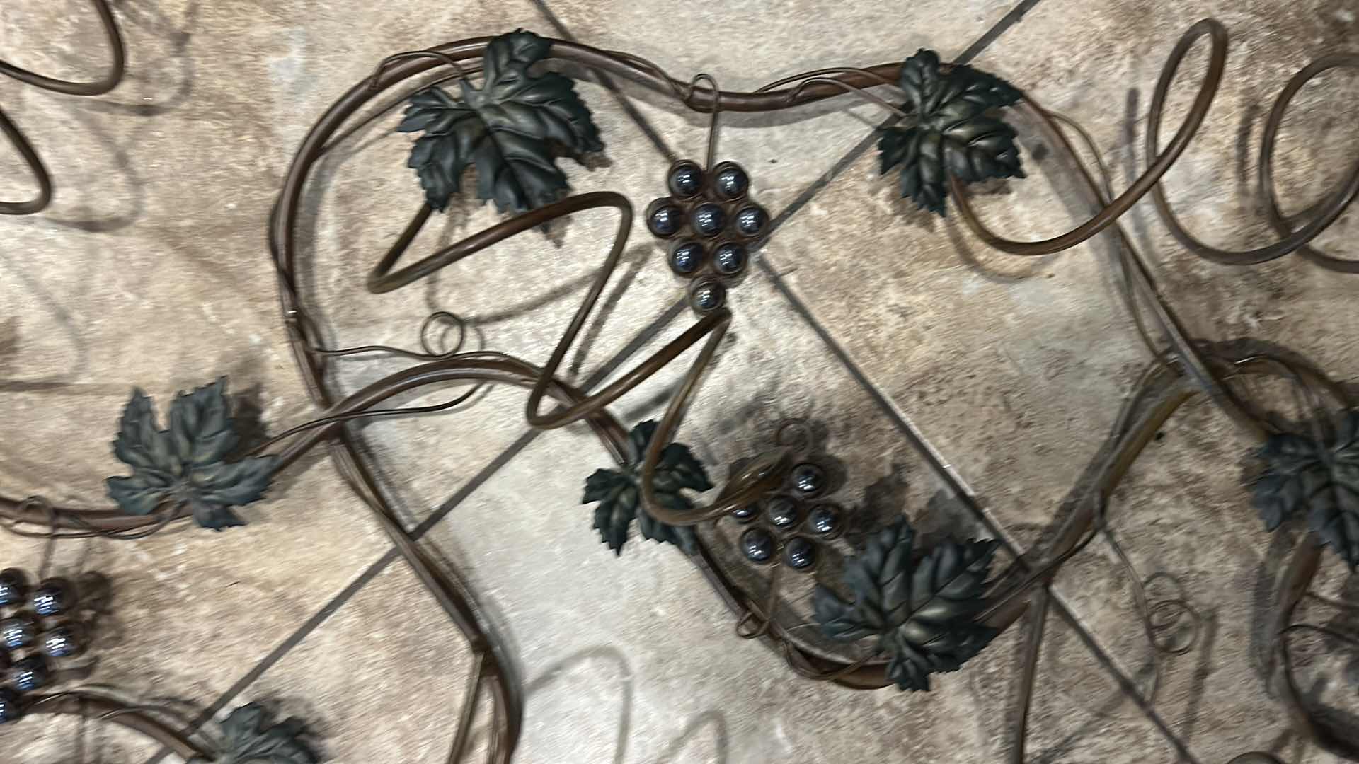 Photo 1 of METAL GRAPEVINE THEMED WALL MOUNTED WINE  HOLDER 38"