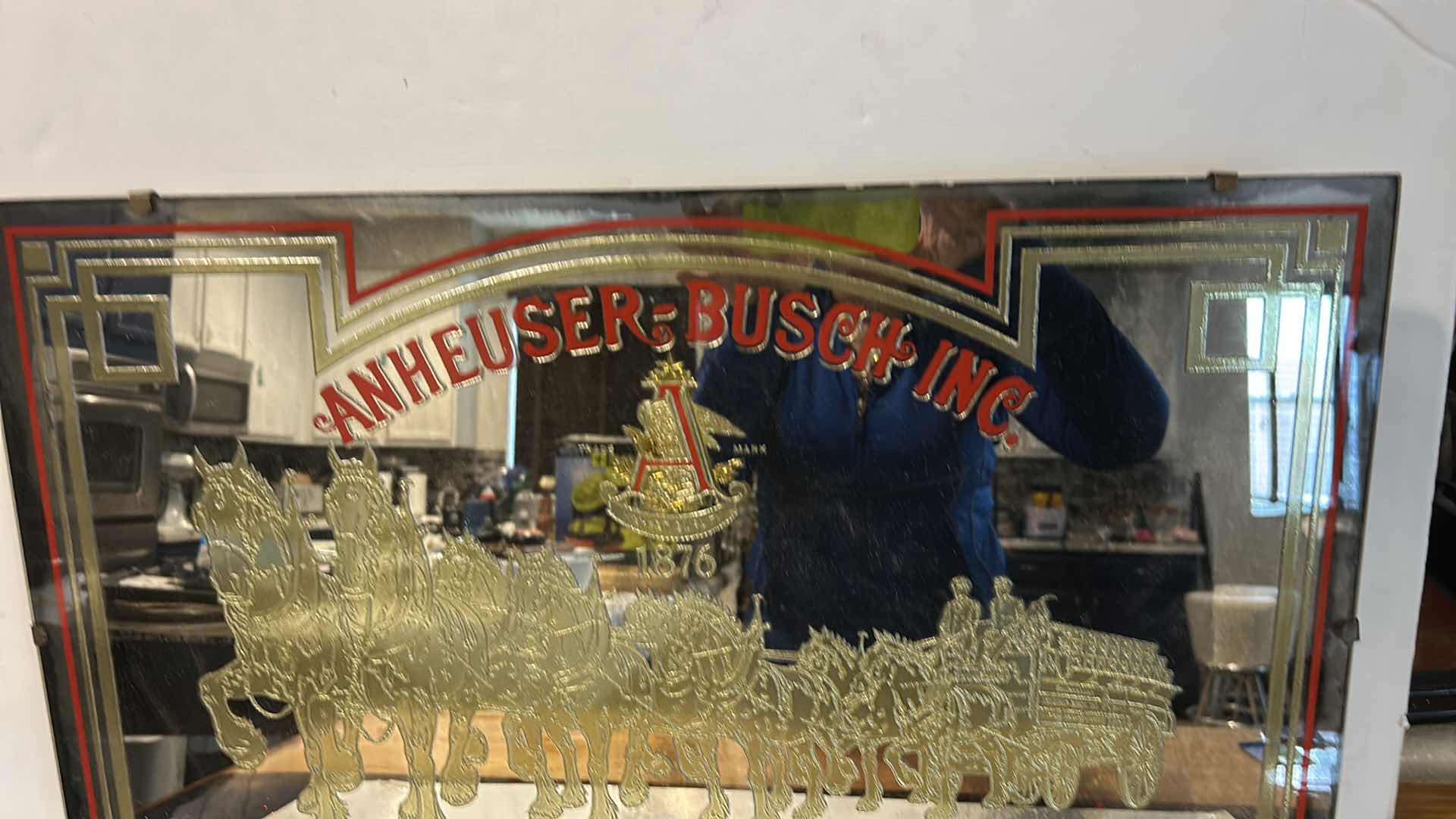 Photo 1 of BUDWEISER GLASS MIRROR 24” x H16”