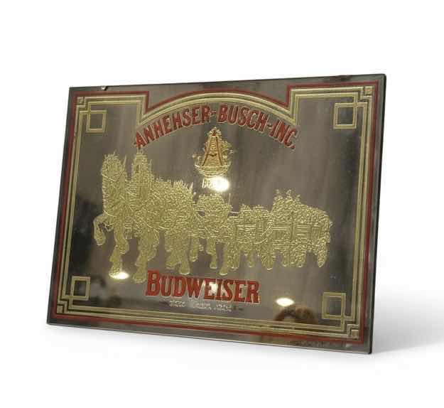 Photo 1 of BUDWEISER GLASS MIRROR 24” x H16”