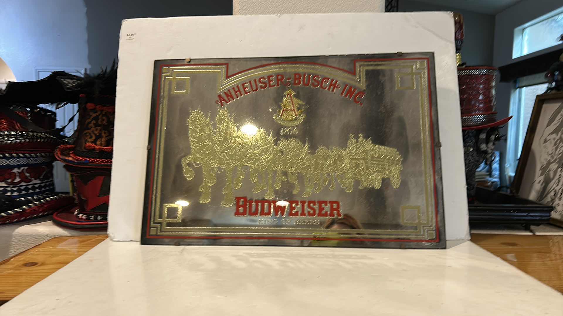 Photo 1 of BUDWEISER GLASS MIRROR 24” x H16”