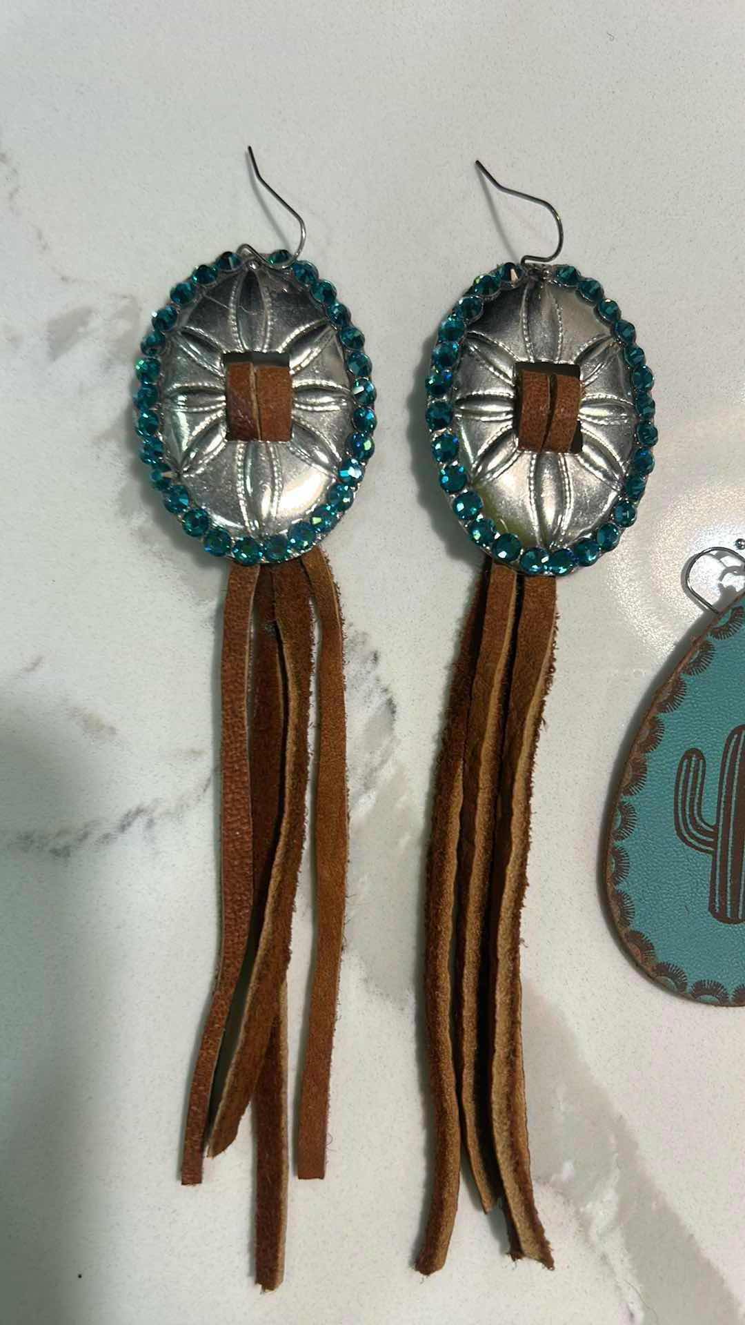 Photo 1 of JEWELRY - 2 PAIR WESTERN STYLE PIERCED EARRINGS