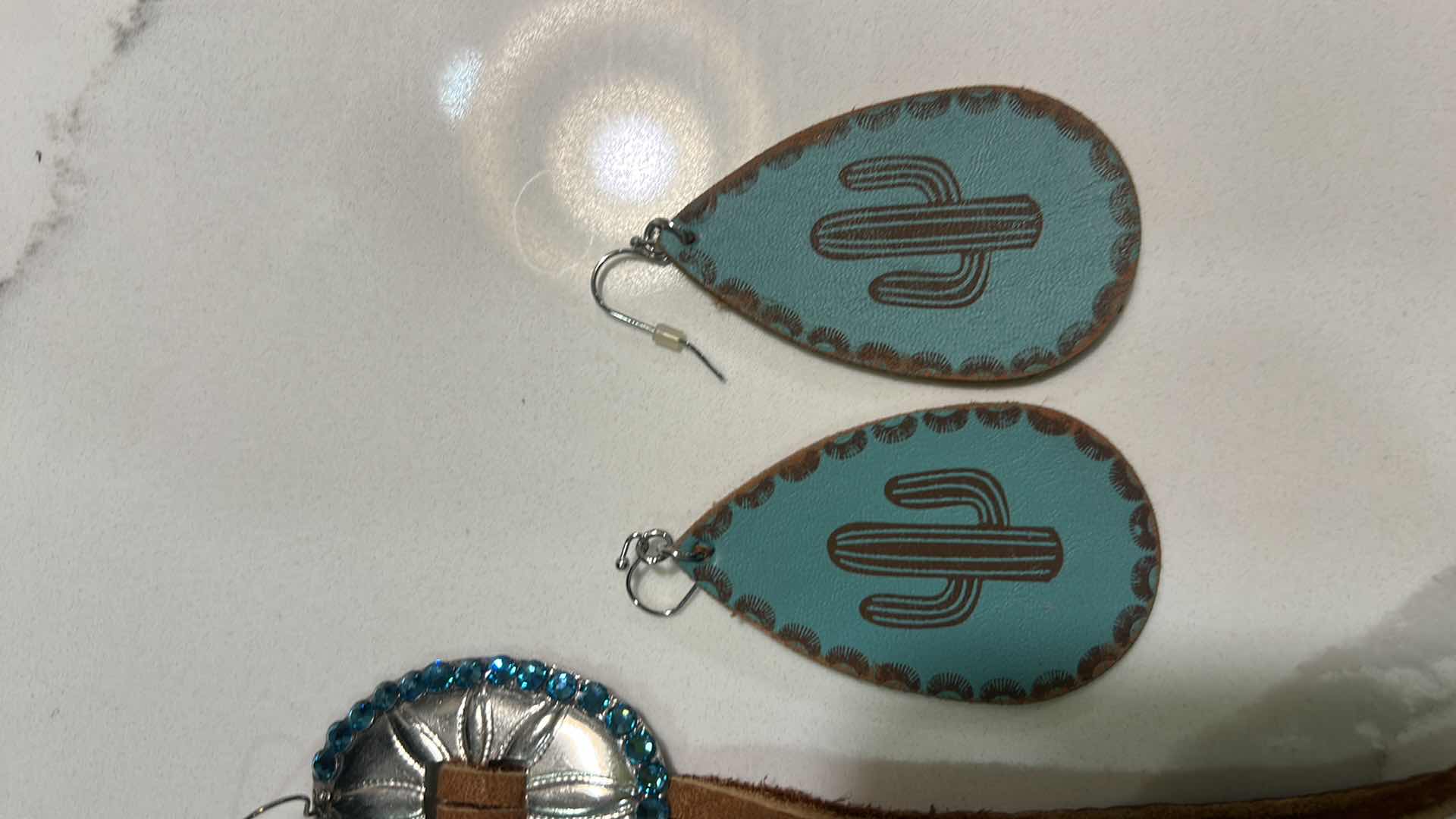 Photo 1 of JEWELRY - 2 PAIR WESTERN STYLE PIERCED EARRINGS